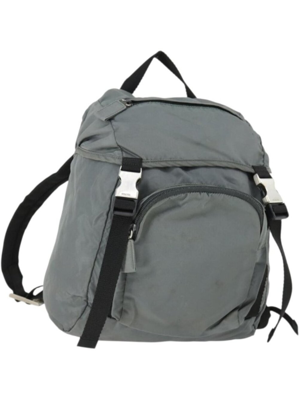 PRADA Backpack Nylon Gray Silver